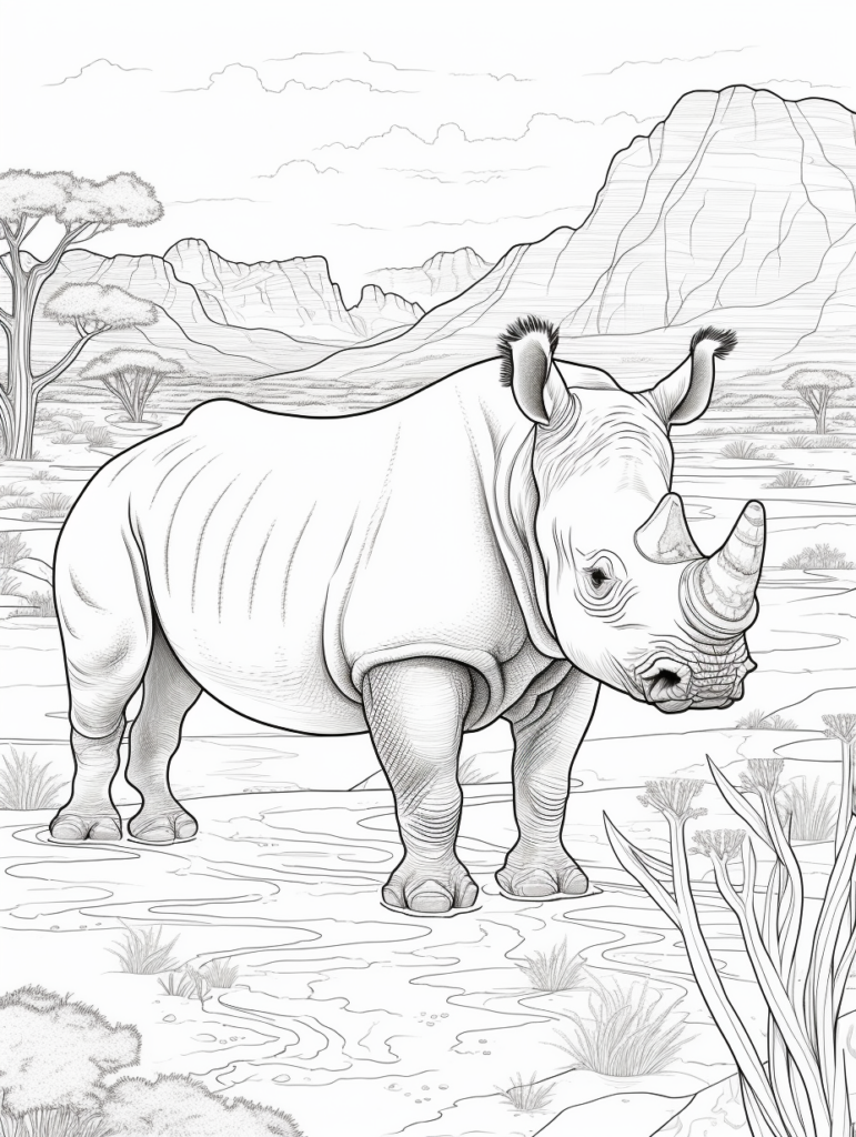 Coloring page of Jericho, the Rhino